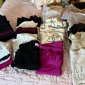 Abercrombie Kids Matching Set - Black, Cream, Purple